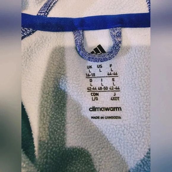 ADIDAS, Size L, Blue Athletic Zip-up Hoodie - Picture 5 of 5